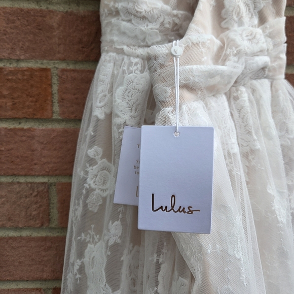 Lulu's White Floral Lace Wedding Dress - Picture 8 of 9